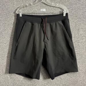 Lululemon Men’s Large Gray Black Scuba Material 10" Inseam Activewear Shorts